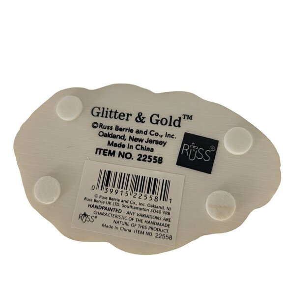 Glitter & Gold Peace To All Hand Painted 6” Angel Figure Russ Berrie NWT - Picture 2 of 16